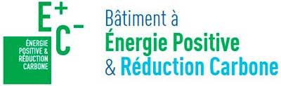 Logo Bâtiment à Energie Positive & réduction carbon